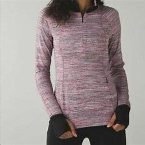 LULULEMON Runderful 1/2 Zip Space Dye Berry Size 4